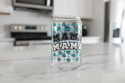 Mama Blue Hearts - UVDTF Wrap for cups/hard surfaces sticker