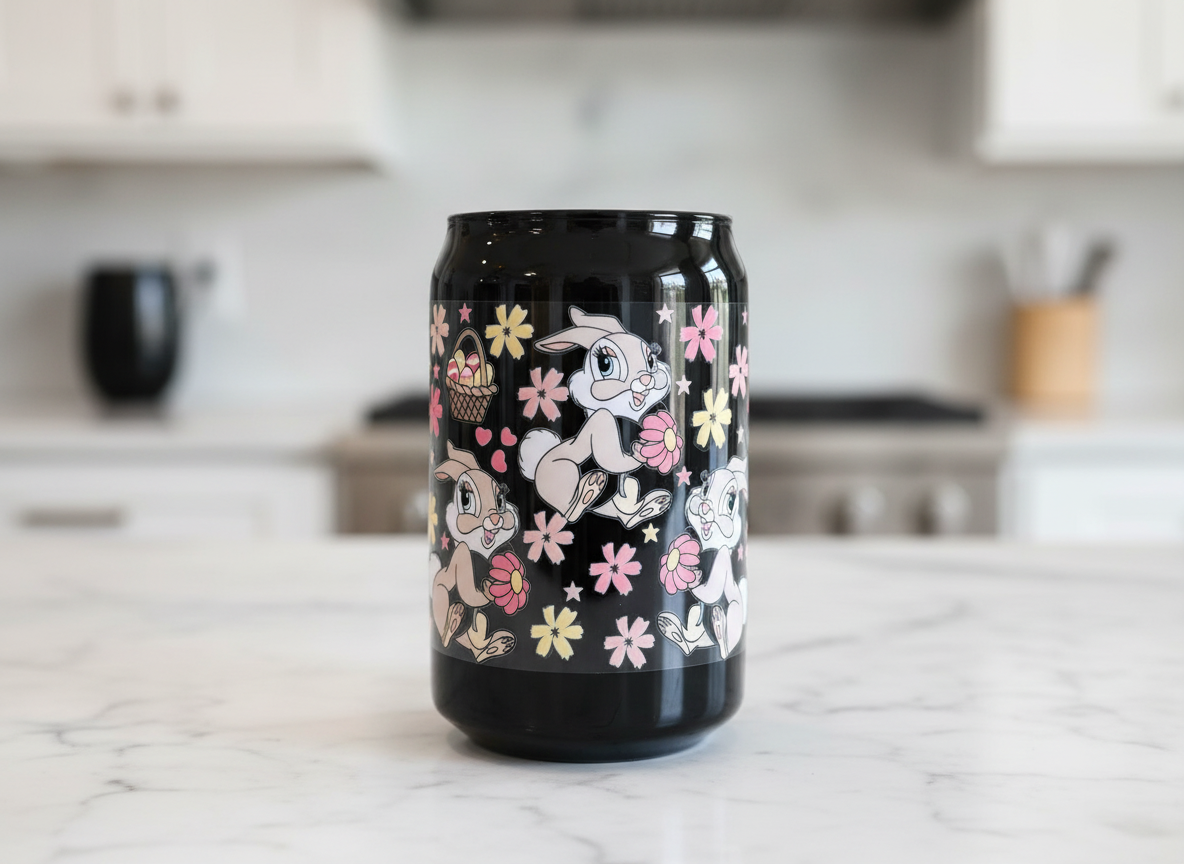 Conejito con cestas, envoltura UVDTF