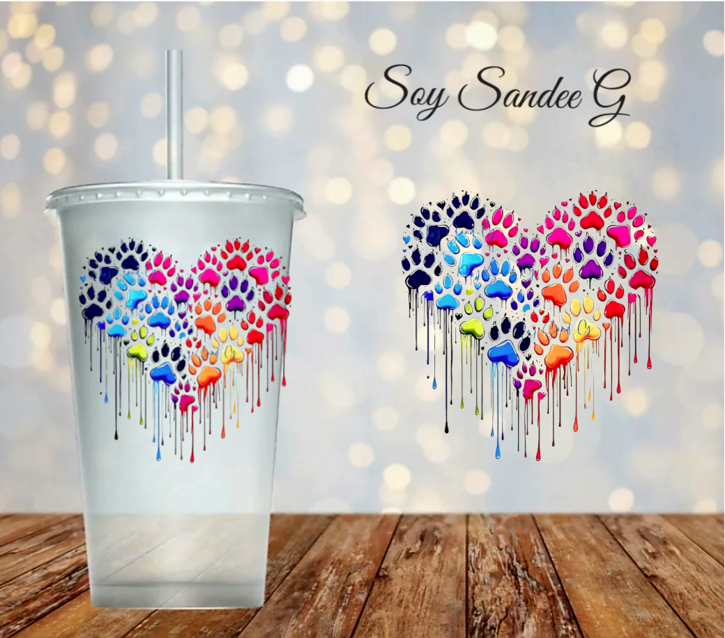 Animal Paw Print Heart - UVDTF Decal for cups/hard surfaces sticker