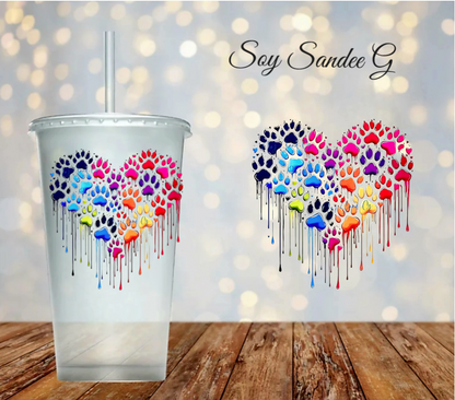 Animal Paw Print Heart - UVDTF Decal for cups/hard surfaces sticker