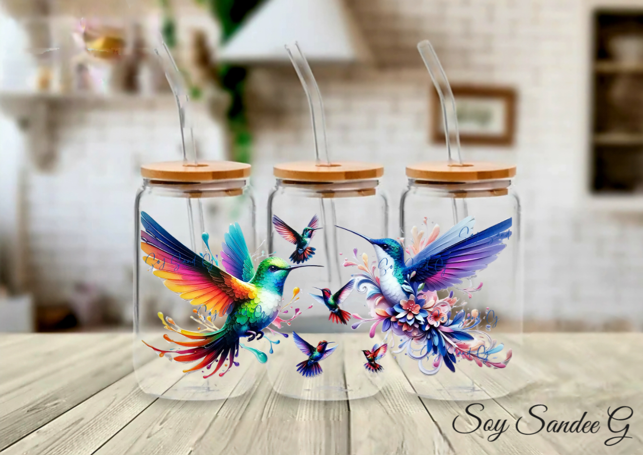 Hummingbirds - UVDTF Wrap for cups/hard surfaces sticker