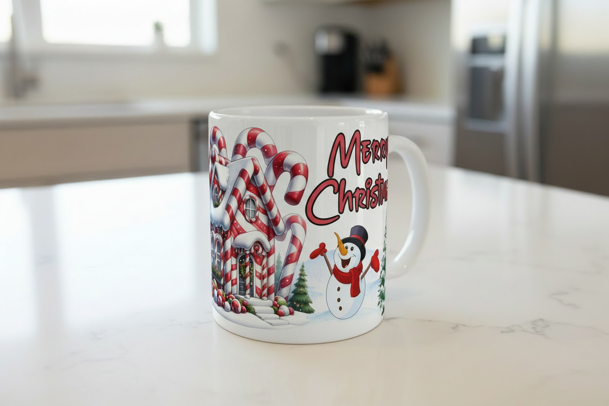 Merry Christmas Candy Cane House - UVDTF Wrap for cups/hard surfaces sticker