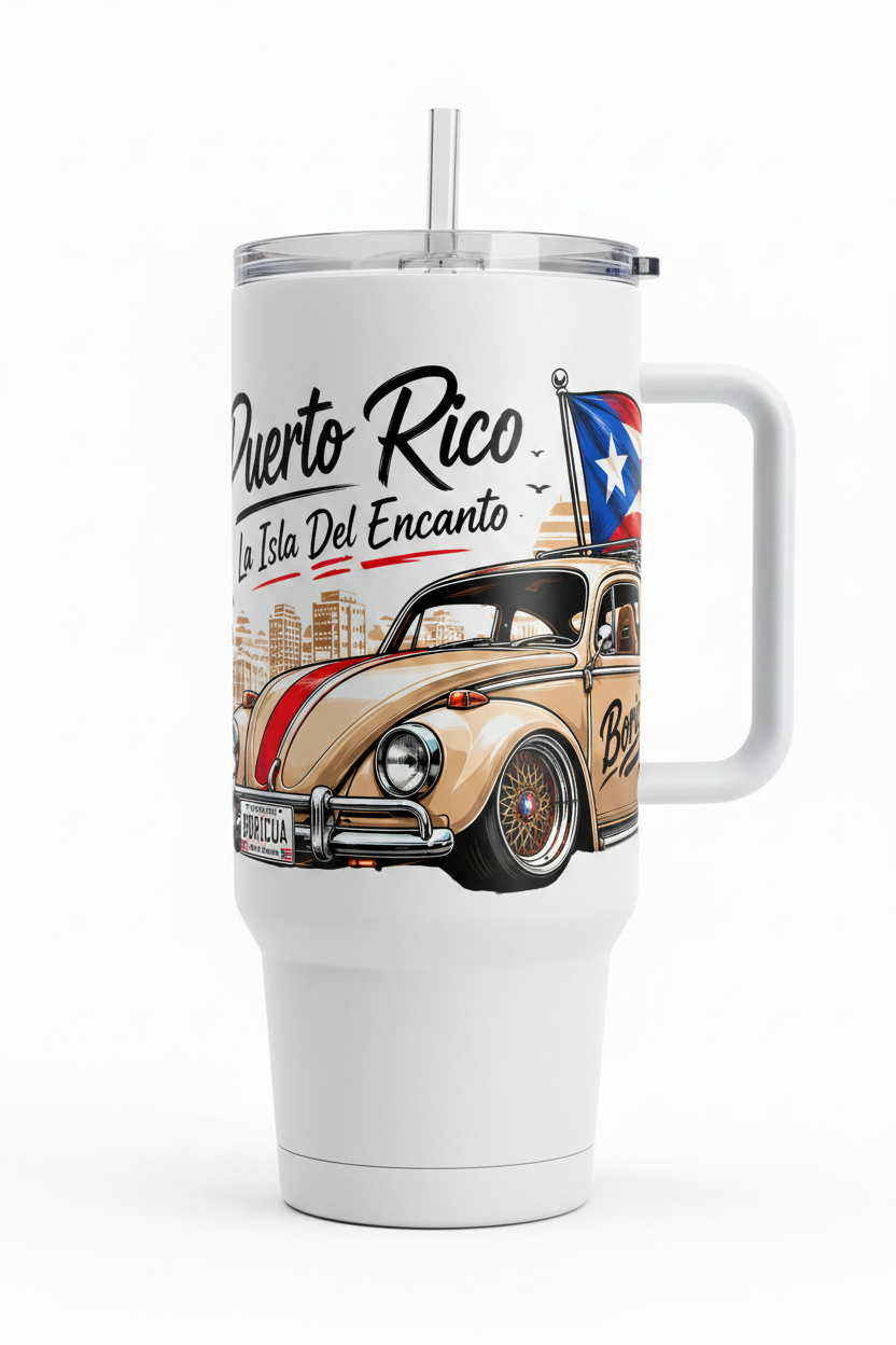 Puerto Rico Car - UVDTF Wrap for cups/hard surfaces sticker