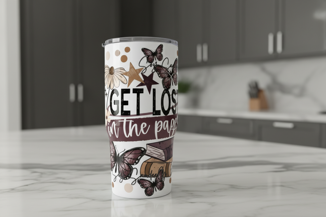 Get Lost In The Pages - UVDTF wrap for cups/hard surfaces sticker