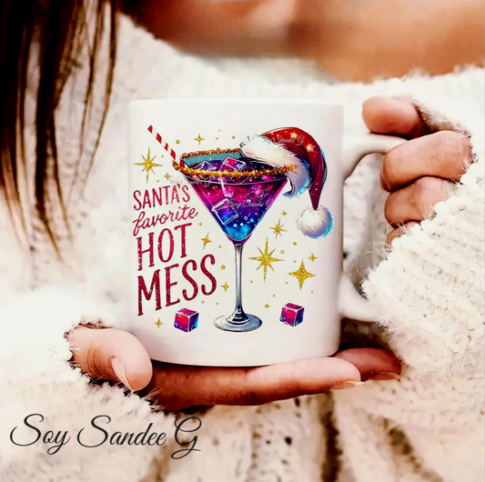 Santa's Favorite Hot Mess - UVDTF Decal for cups/hard surfaces sticker