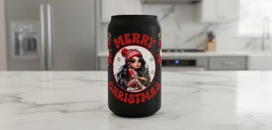 Merry Christmas Red & Gold Ornaments - UVDTF Wrap for cups/hard surfaces sticker