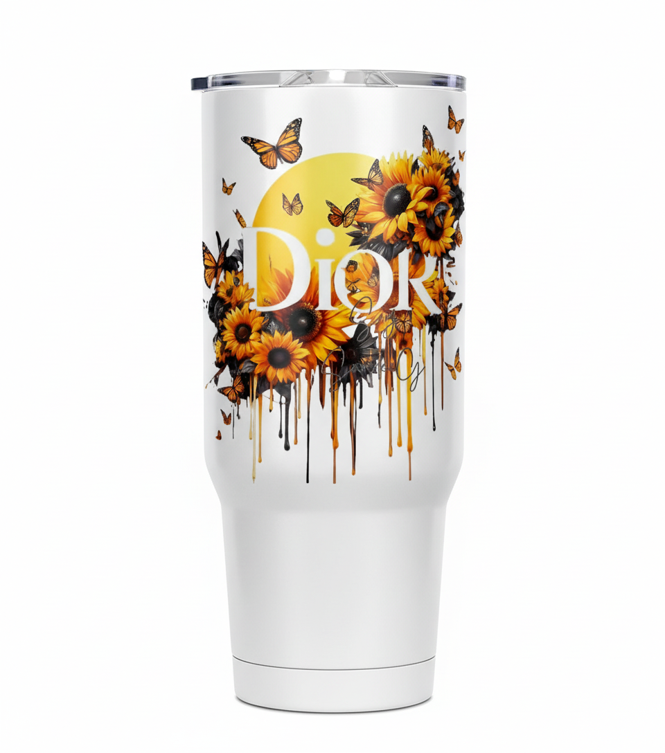 Dior Yellow Flowers - UVDTF Decal for cups/hard surfaces sticker