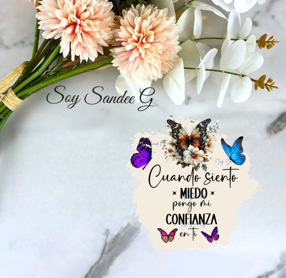 Cuando siento miedo...(Cuando tengo miedo) Calcomanía UVDTF