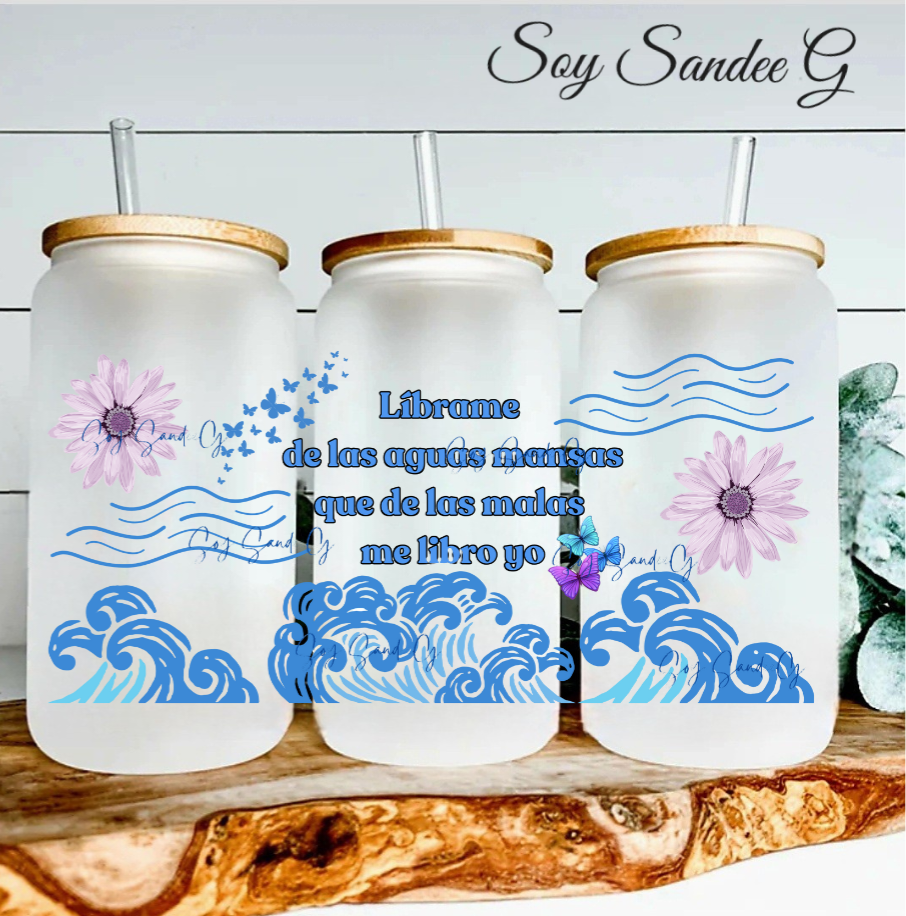 Líbrame de las Aguas Mansas (Free me from...) - UVDTF Wrap for cups/hard surfaces sticker