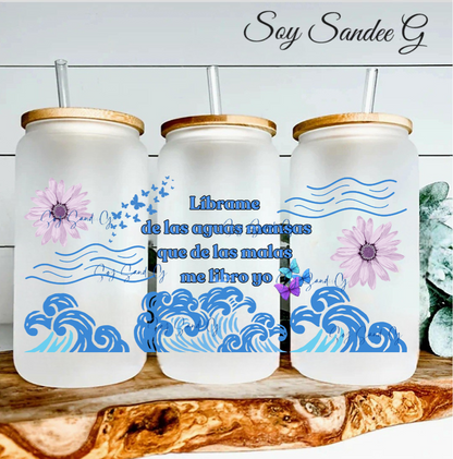 Líbrame de las Aguas Mansas (Free me from...) - UVDTF Wrap for cups/hard surfaces sticker