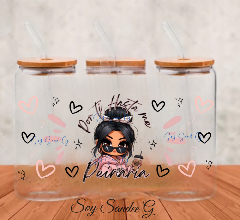 Messy Hair Girl - UVDTF Wrap for cups/hard surfaces sticker