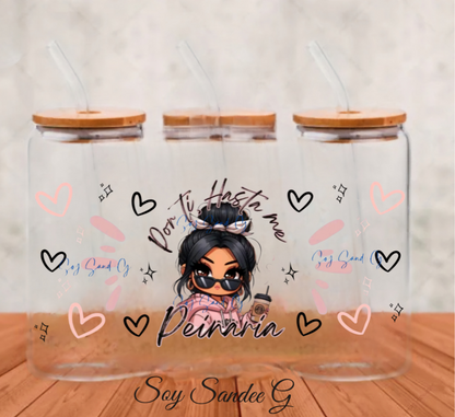 Messy Hair Girl - UVDTF Wrap for cups/hard surfaces sticker