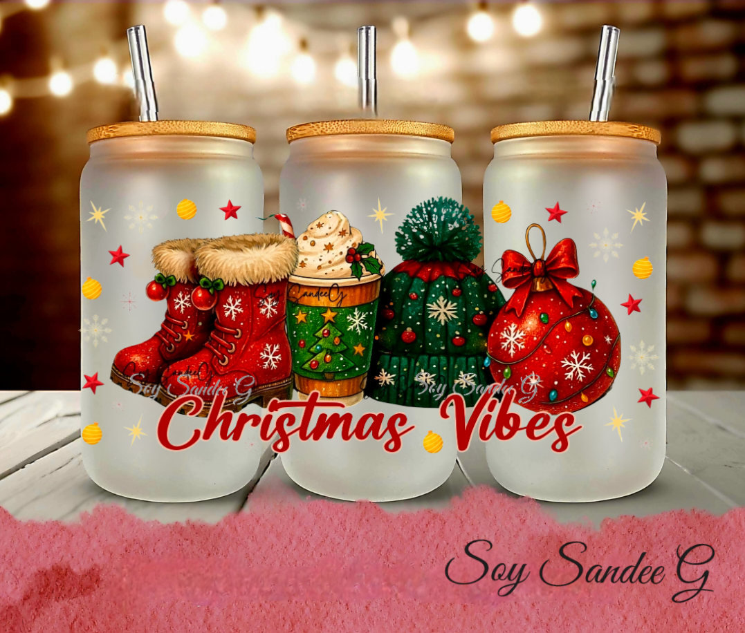 Christmas Vibes - UVDTF Wrap for cups/hard surfaces sticker