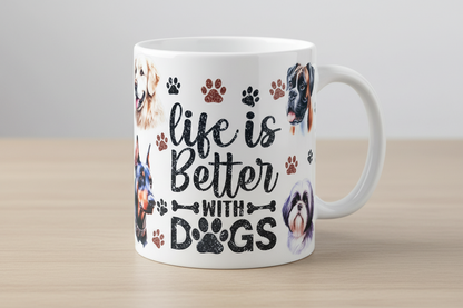 Life is Better with Dogs #2 - UVDTF Wrap for cups/hard surfaces sticker