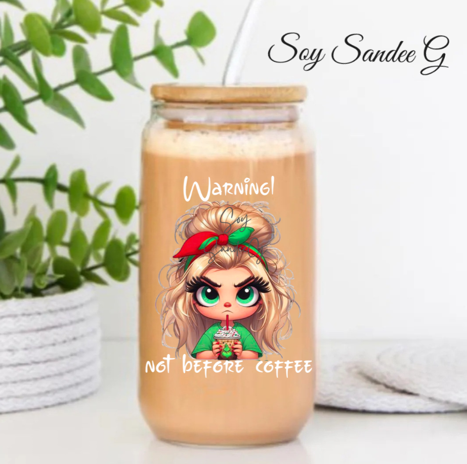 Warning, Not Before Coffee - UVDTF Decal for cups/hard surfaces sticker