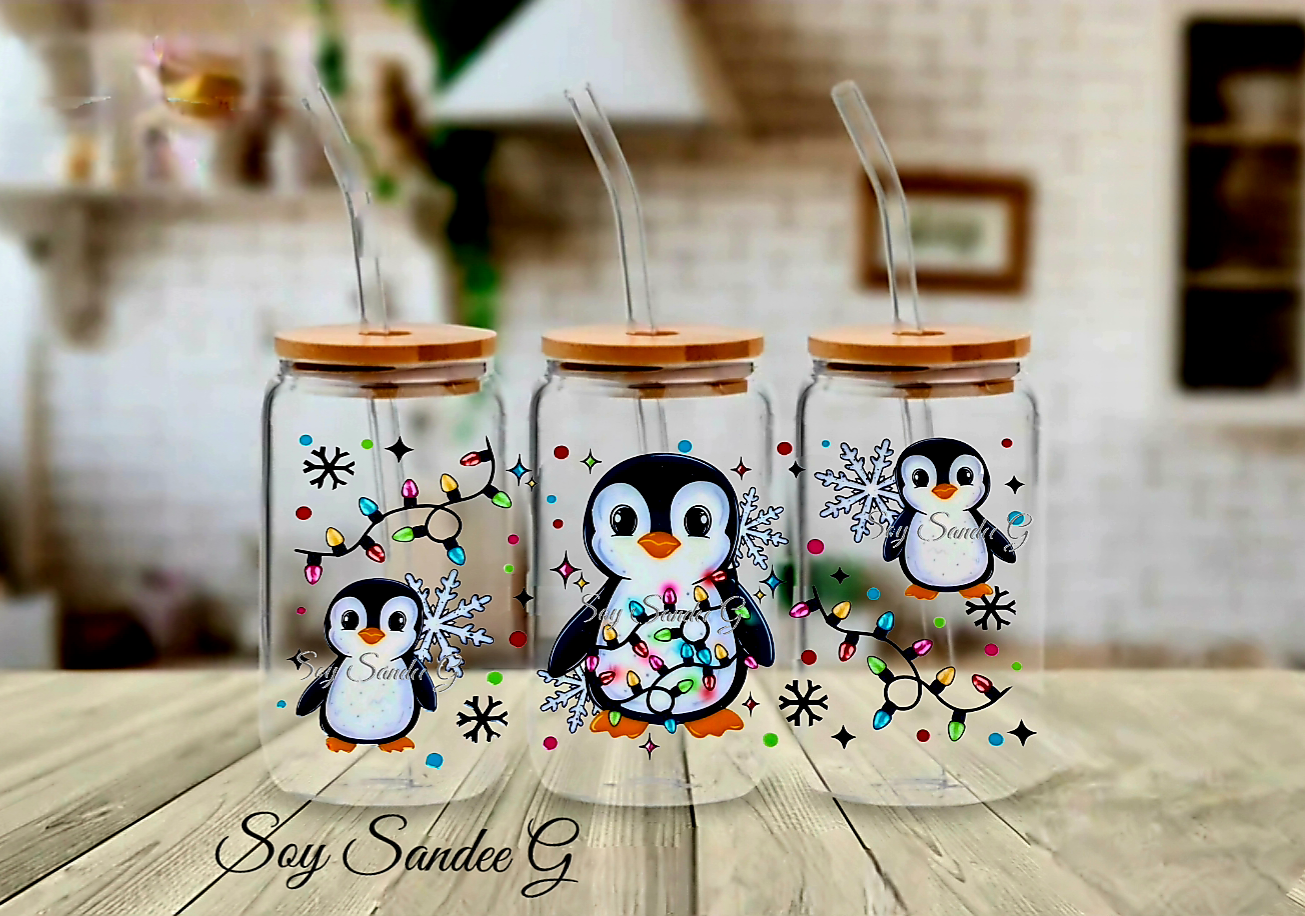 Penguin Lights - UVDTF Wrap for cups/hard surfaces sticker