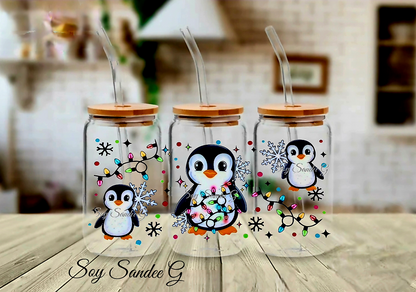 Penguin Lights - UVDTF Wrap for cups/hard surfaces sticker