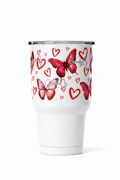 Red Butterflies  - UVDTF Wrap for cups/hard surfaces sticker