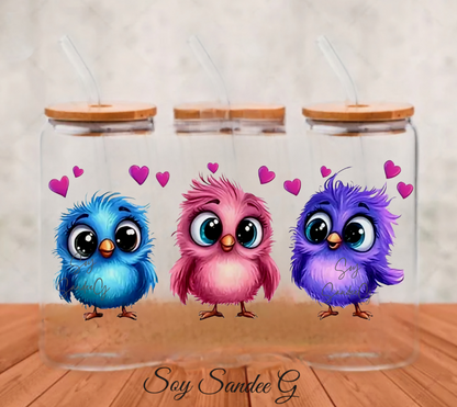 3 Cute Birdies - UVDTF Wrap for cups/hard surfaces sticker
