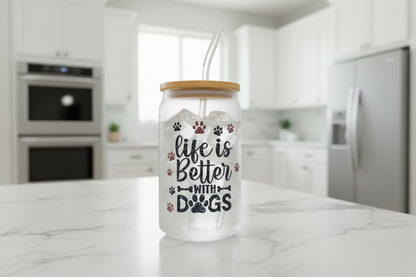 Life is Better with Dogs #6 - UVDTF Wrap for cups/hard surfaces sticker