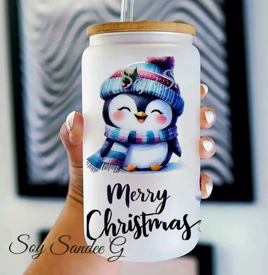 Merry Christmas Penguins - UVDTF Wrap for cups/hard surfaces sticker