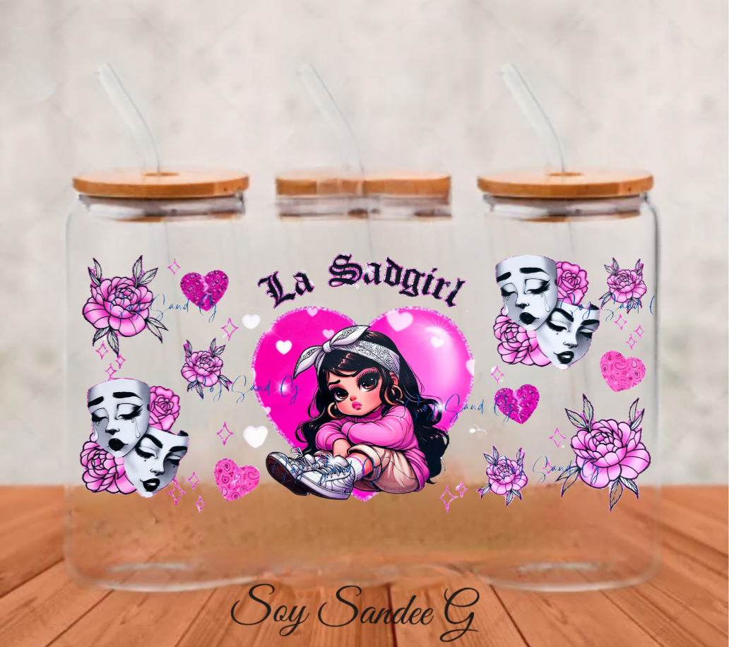 La Sadgirl Pink UVDTF Wrap for cups/hard surfaces sticker