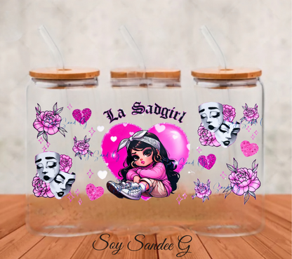 La Sadgirl Pink UVDTF Wrap for cups/hard surfaces sticker