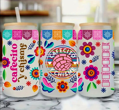 Cafecito y Chisme Bold Colors - UVDTF Wrap for cups/hard surfaces sticker