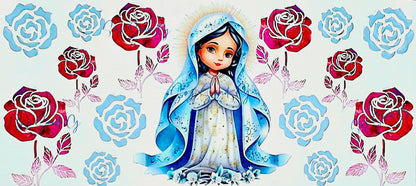 Virgen de Guadalupe Blue Shall - UVDTF Wrap for cups/hard surfaces