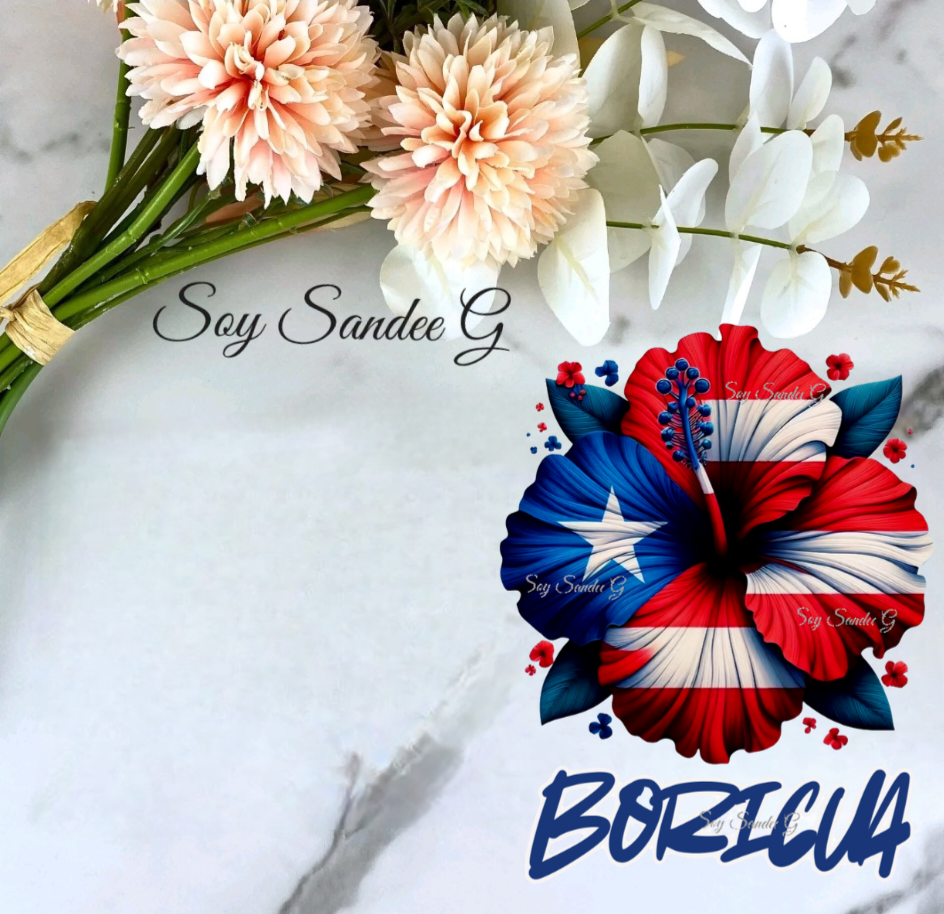 Boricua Hibiscus - UVDTF Decal for cups/hard surfaces sticker