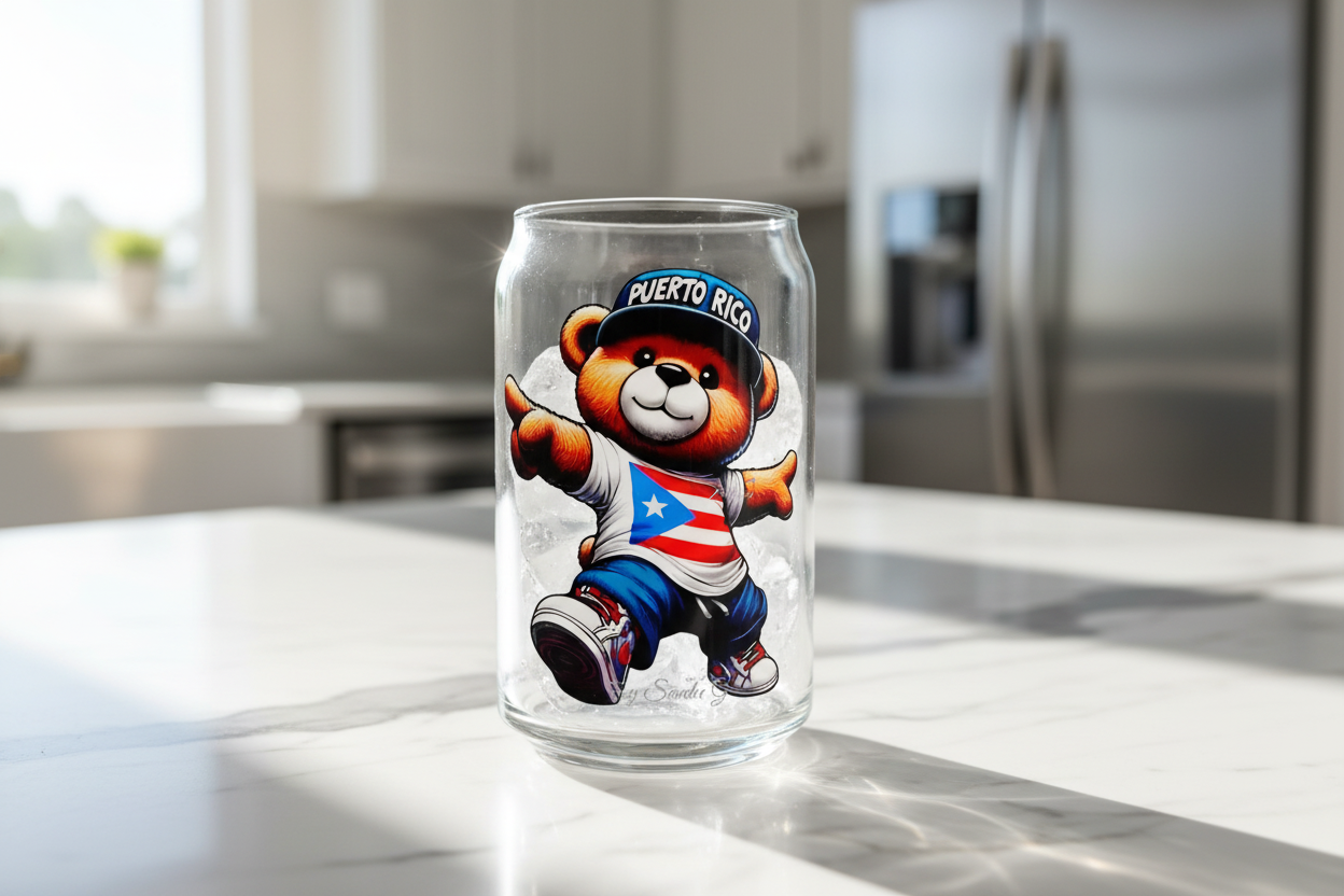 Puerto Rico Bear - UVDTF Decal for cups/hard surfaces sticker