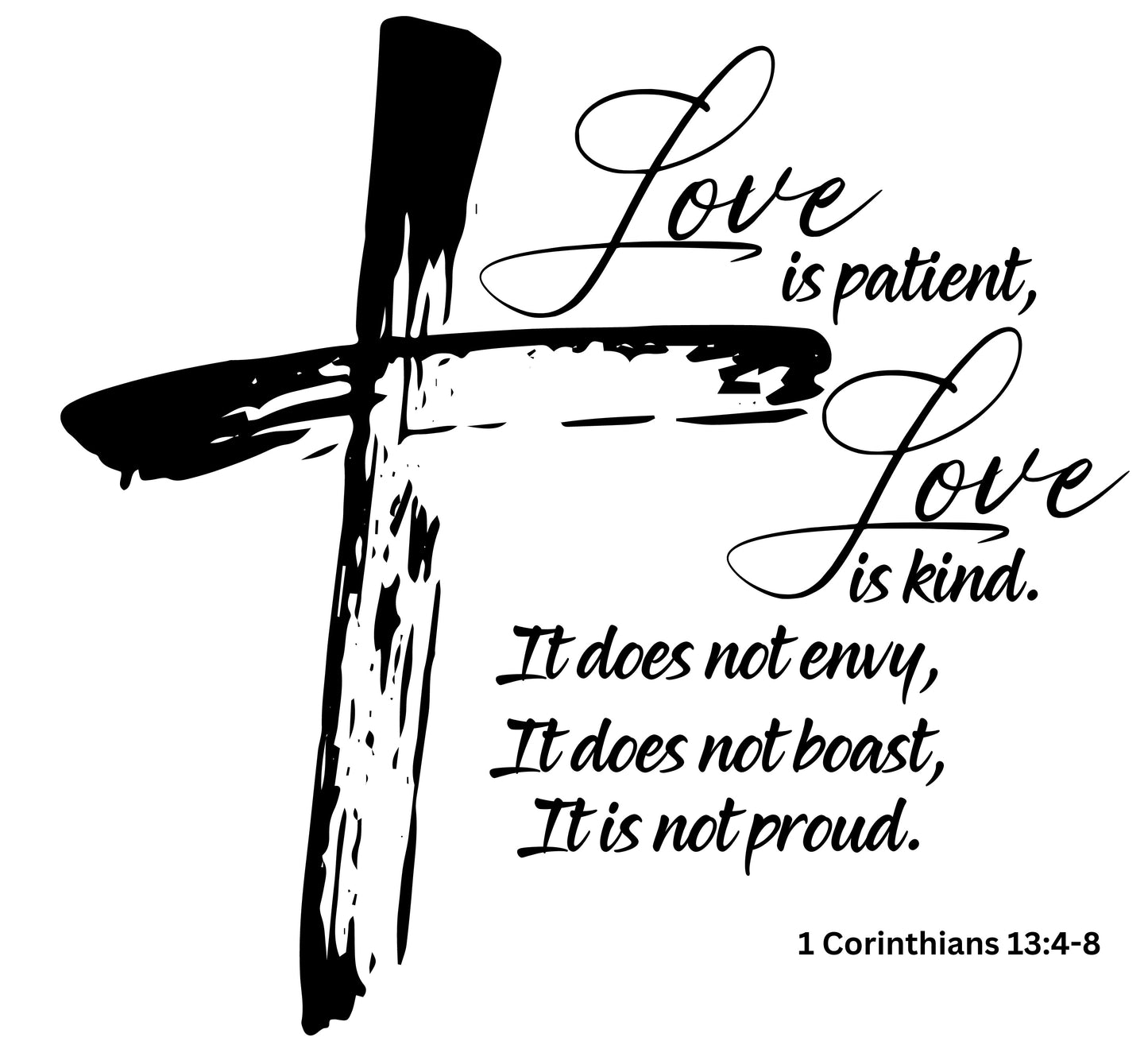 Love is patient - Cross UVDTF Decal