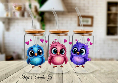 3 Cute Birdies - UVDTF Wrap for cups/hard surfaces sticker
