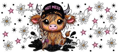 Hot Mess Cow - UVDTF Wrap for cups/hard surfaces sticker