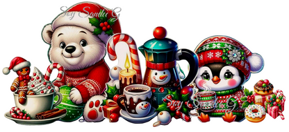 Polar Bear &  Penguin - UVDTF Wrap for cups/hard surfaces sticker