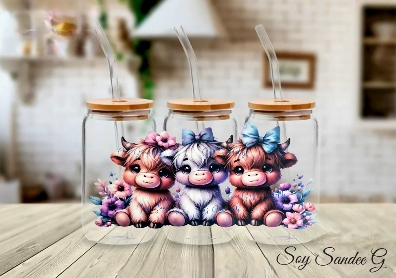 3 Adorable Cows - UVDTF Wrap for cups/hard surfaces sticker