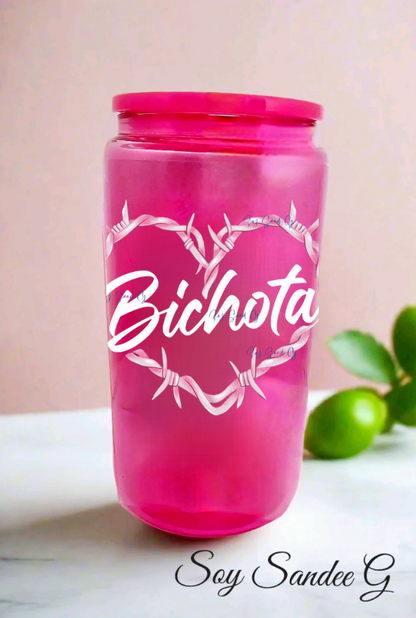 Bichota Heart UVDTF Decal - Clear Background 4" for cups/hard surfaces sticker