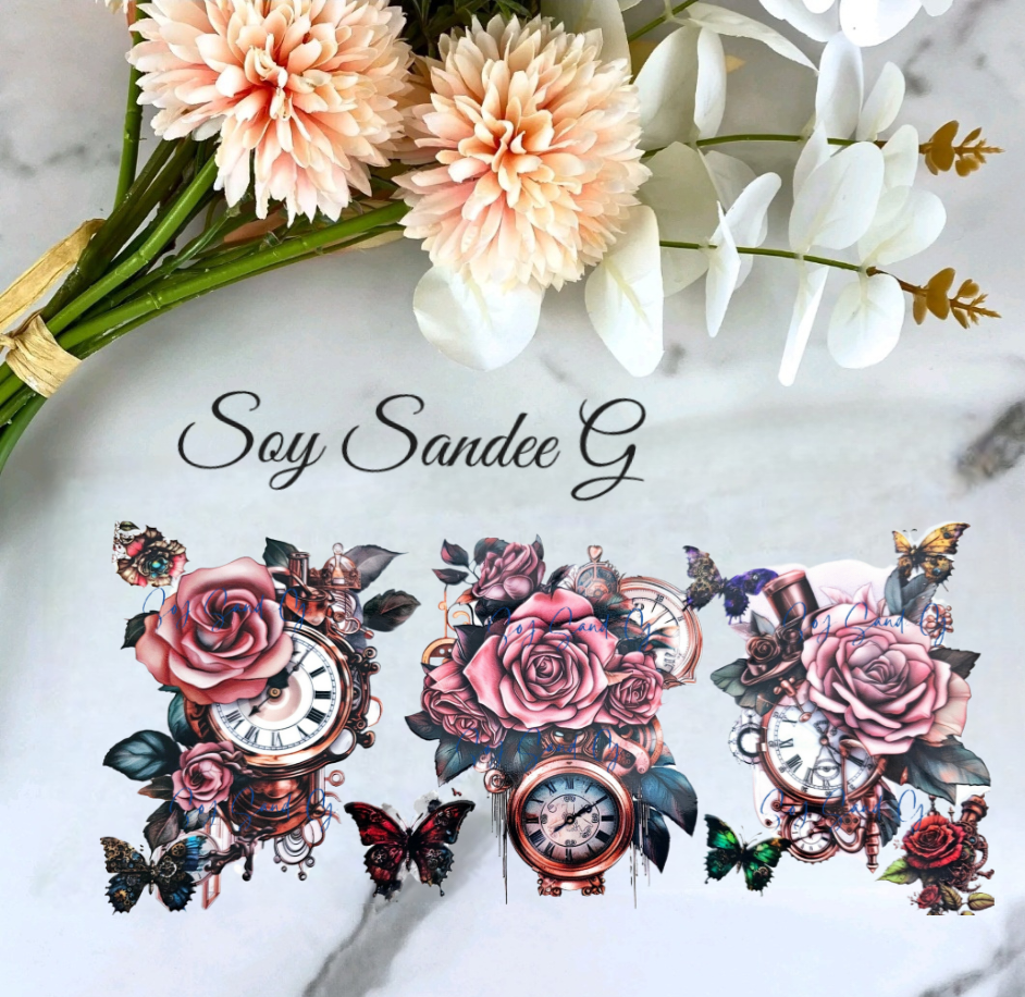 Envoltura UVDTF de rosas en el tiempo