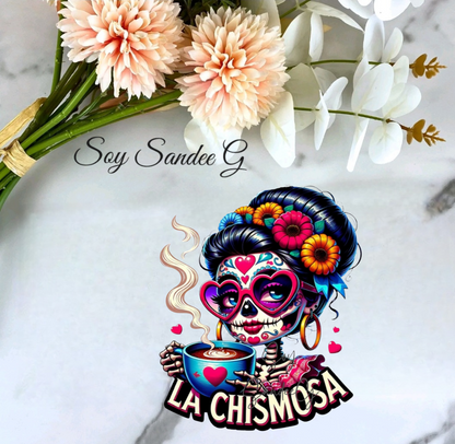 La Chismosa Sugar Skull(The Gossip) - UVDTF Decal for cups/hard surfaces sticker