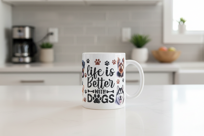 Life is Better with Dogs #7 - UVDTF Wrap for cups/hard surfaces sticker