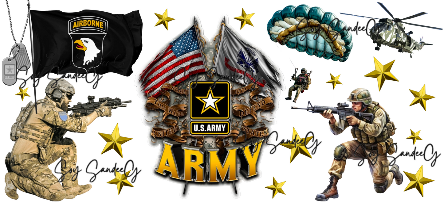 Army #1 - UVDTF Wrap for cups/hard surfaces sticker