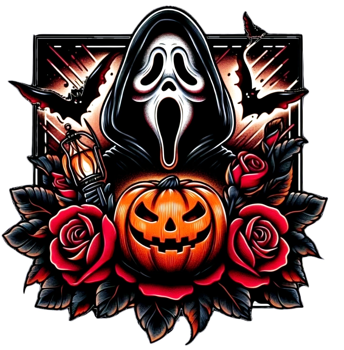 Scream Pumpkin UVDTF Decal