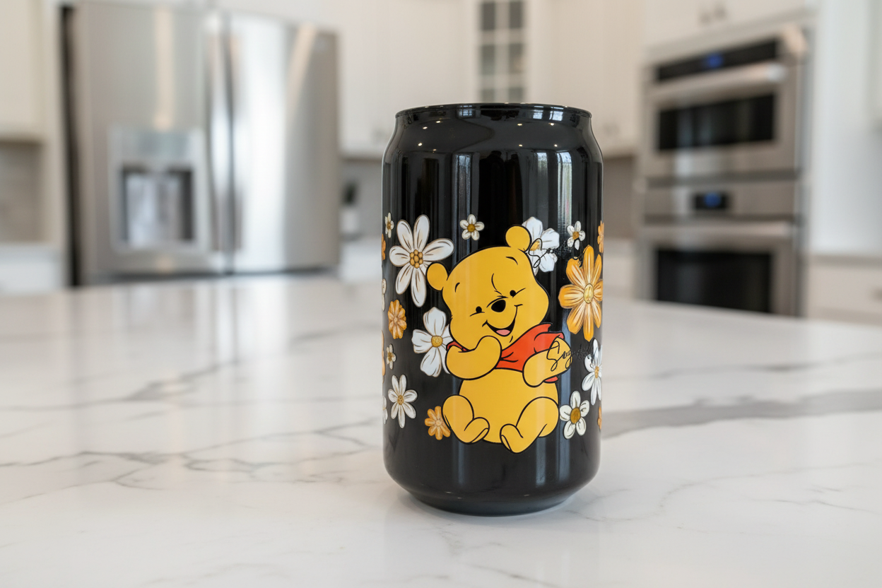 Flowered Pooh - UVDTF Wrap for cups/hard surfaces sticker