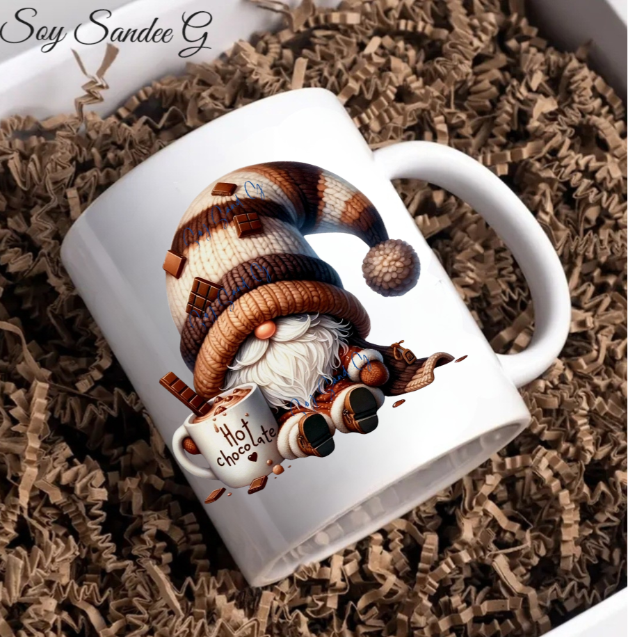 Hot Chocolate Mug Gnome - UVDTF Decal for cups/hard surfaces sticker
