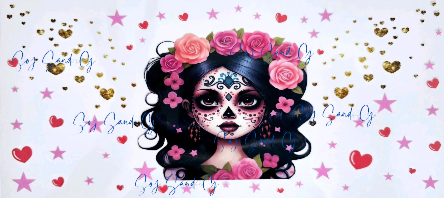 Envoltura UVDTF de Belleza del Día de los Muertos