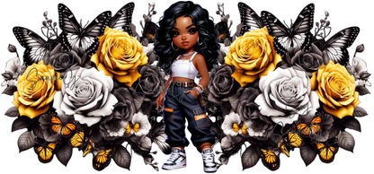 Envoltura UVDTF de Belleza Rosa Día de los Muertos