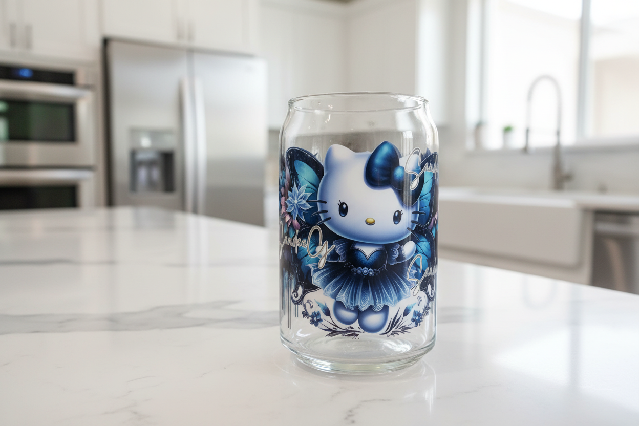 HK Blue Sunflowers - UVDTF wrap for cups/hard surfaces sticker