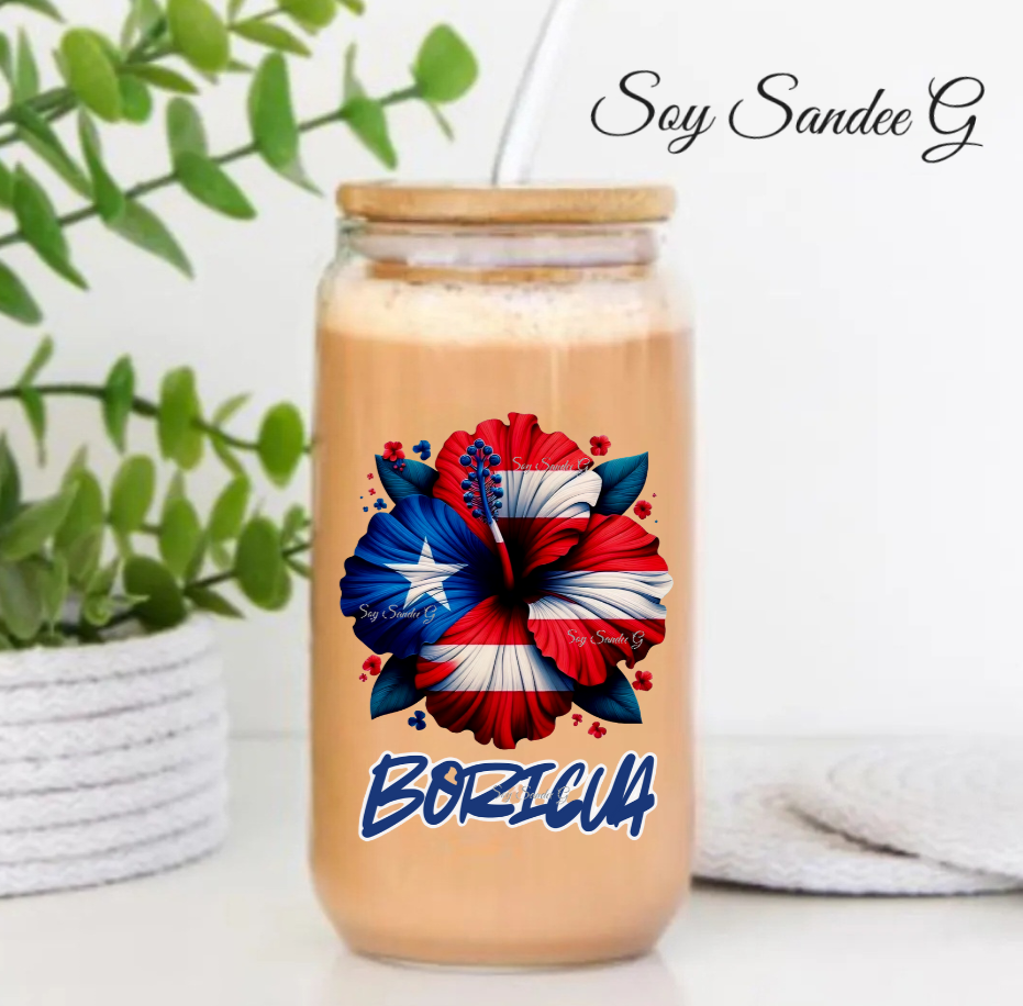 Boricua Hibiscus - UVDTF Decal for cups/hard surfaces sticker
