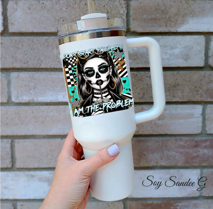 I Don't Start Problems Skully - UVDTF Decal for cups/hard surfaces sticker