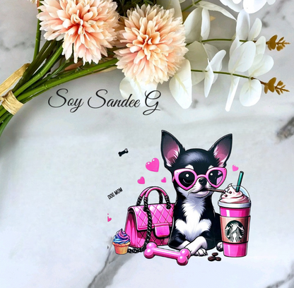 Boujee Chihuahua - UVDTF Wrap for cups/hard surfaces sticker